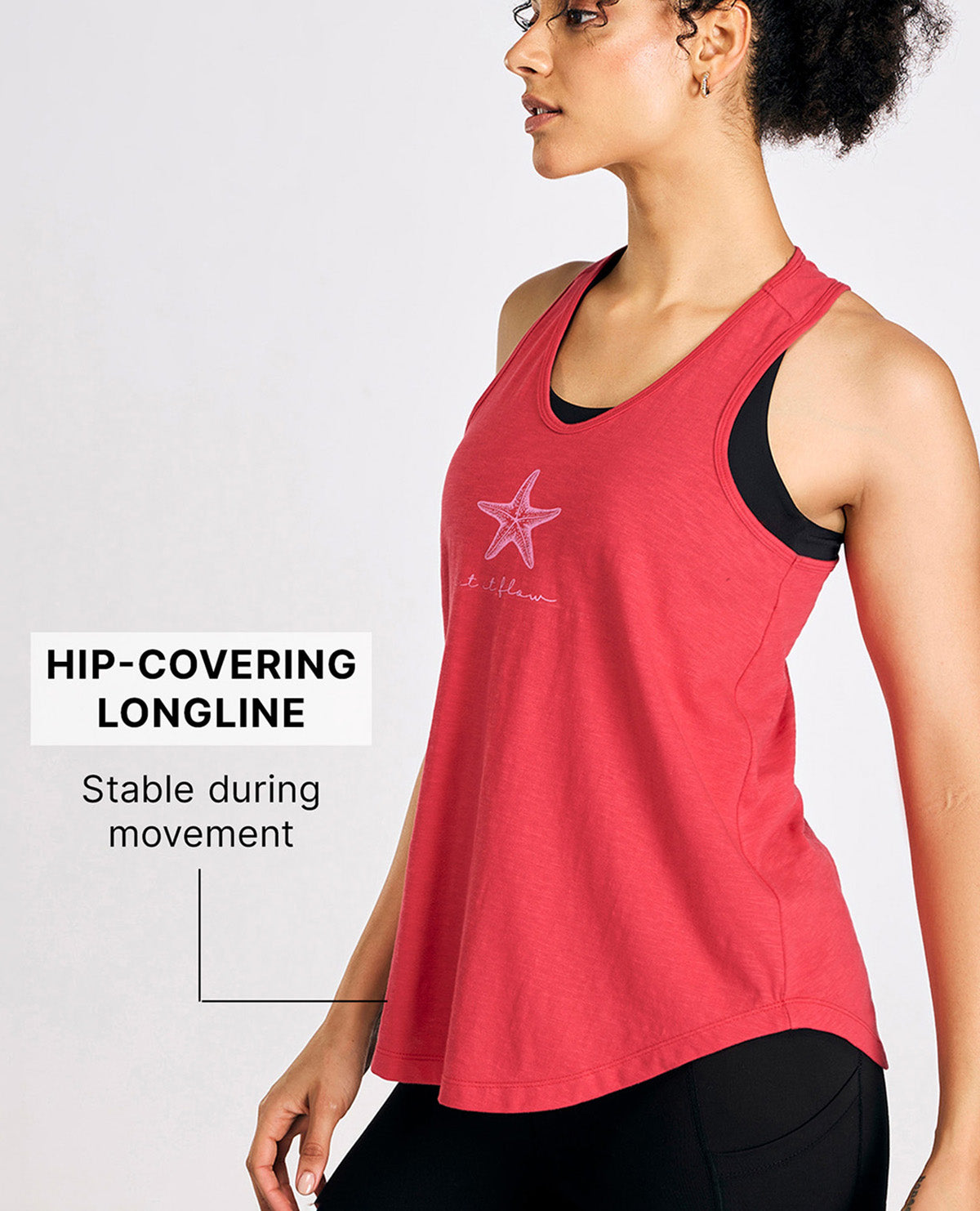 Everyday Cotton Longline Tank Top Red