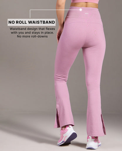 Kica Criss Cross Cotton Flare Comfort Pants Pink