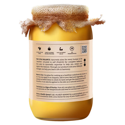 Jiva Ayurveda A2 Gir Desi Cow Ghee | Desi Gir Cow Ghee | Pure and Natural Ghee From A2 Cow Milk