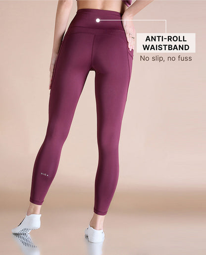 High-Waisted Workout Leggings Plum