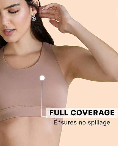 Crostini Full Coverage Sports Bra Beige