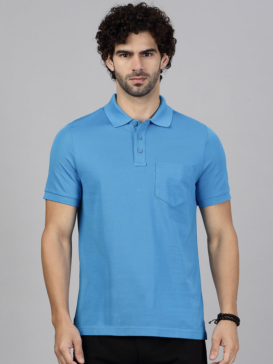 Men's Cotton Rich Pique Polo Biza Blue