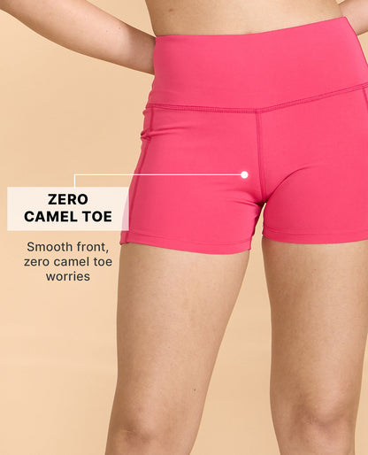 Kica High-Waisted Workout Booty Shorts Apple