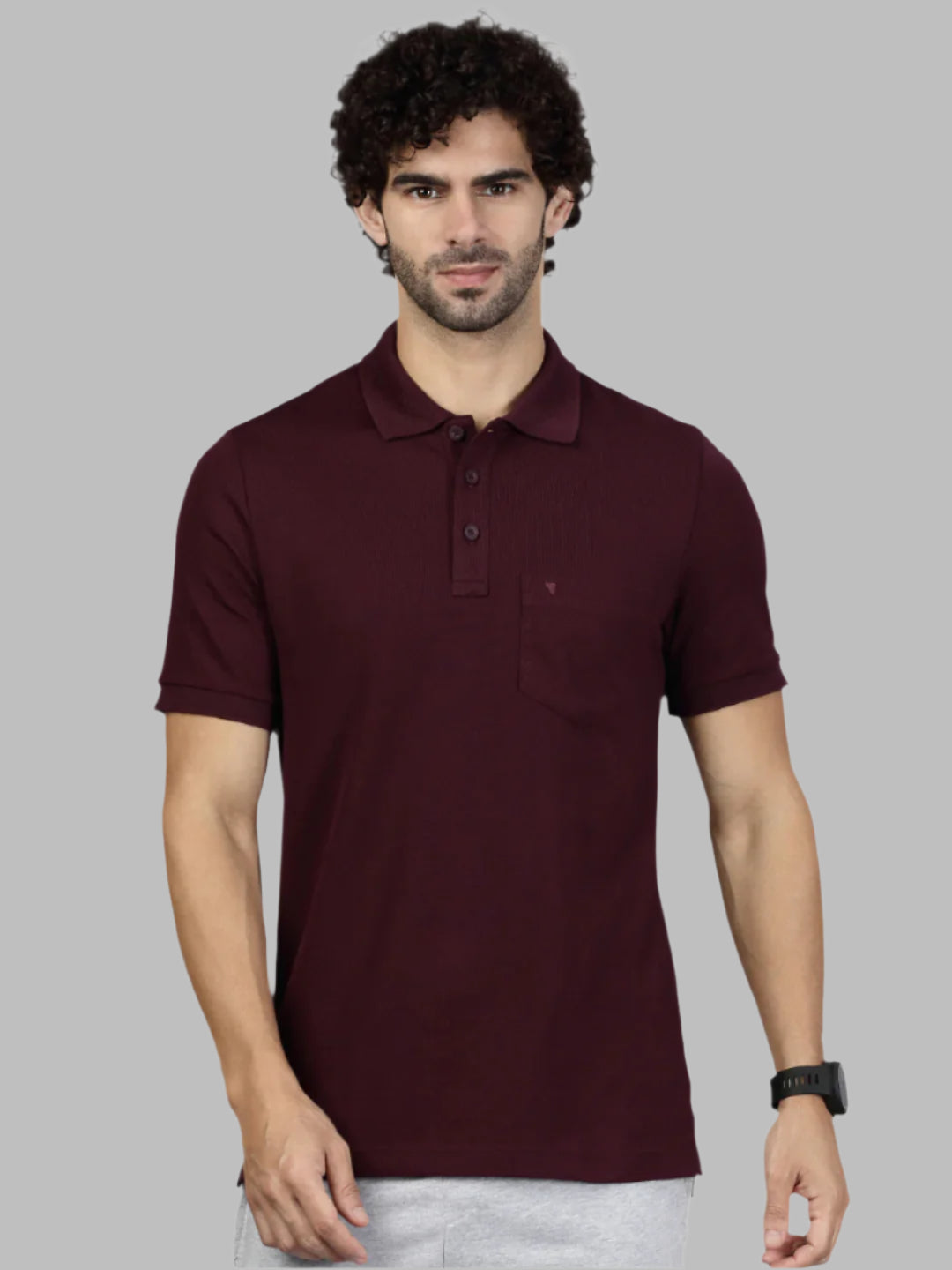 Men's Cotton Rich Pique Polo Grape