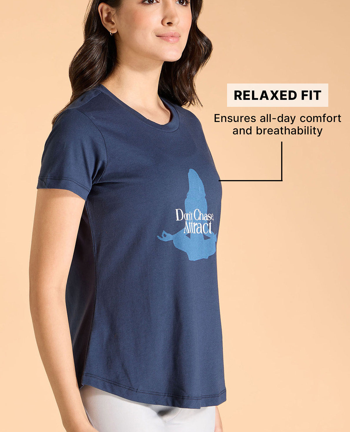 Kica Regular Fit Everyday Cotton Top Navy Blue