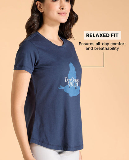 Kica Regular Fit Everyday Cotton Top Navy Blue
