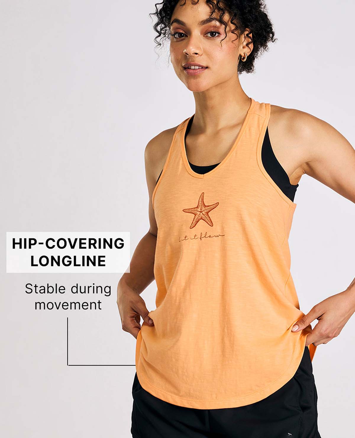 Everyday Cotton Longline Tank Top Orange