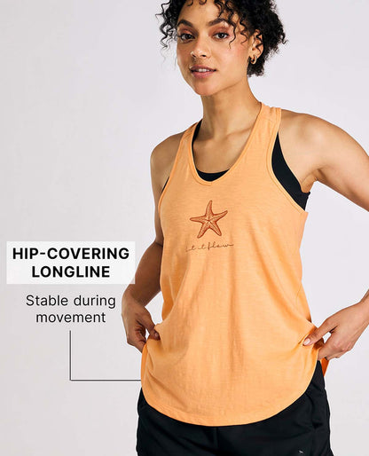 Everyday Cotton Longline Tank Top Orange