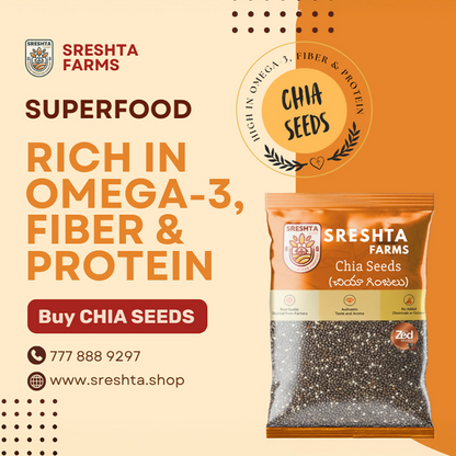 Sreshta Farms Raw Chia Seeds Natural & Nutrient-Rich Superfood
