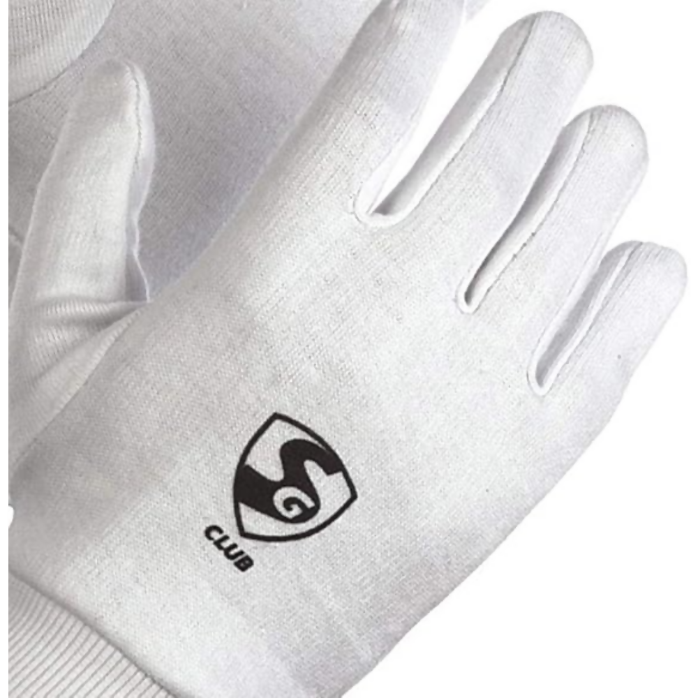 SG Cotton Cricket Inner Gloves Club Adult, White