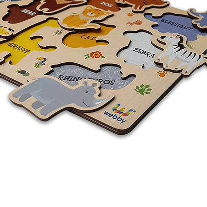 Webby Wooden Educational Colorful Puzzle for Preschool Kids - Set of 6