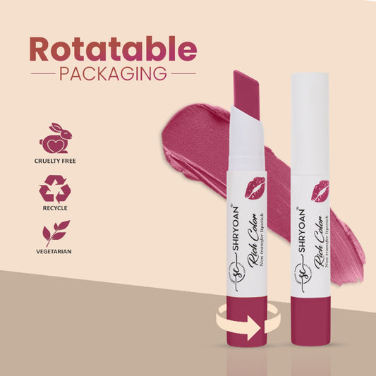 Shryoan Rich Color Non-Transfer Long Stay Creamy Lipstick - Grape Fruit 15 - Strawberry Cake - 02