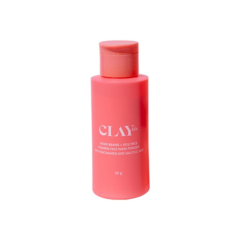 CLAYCO. Azuki Beans & Koji Rice Foaming Face Wash Powder | 0.2% Salicylic Acid | Brightening & Exfoliating Cleanser | Japanese Skincare | 30g