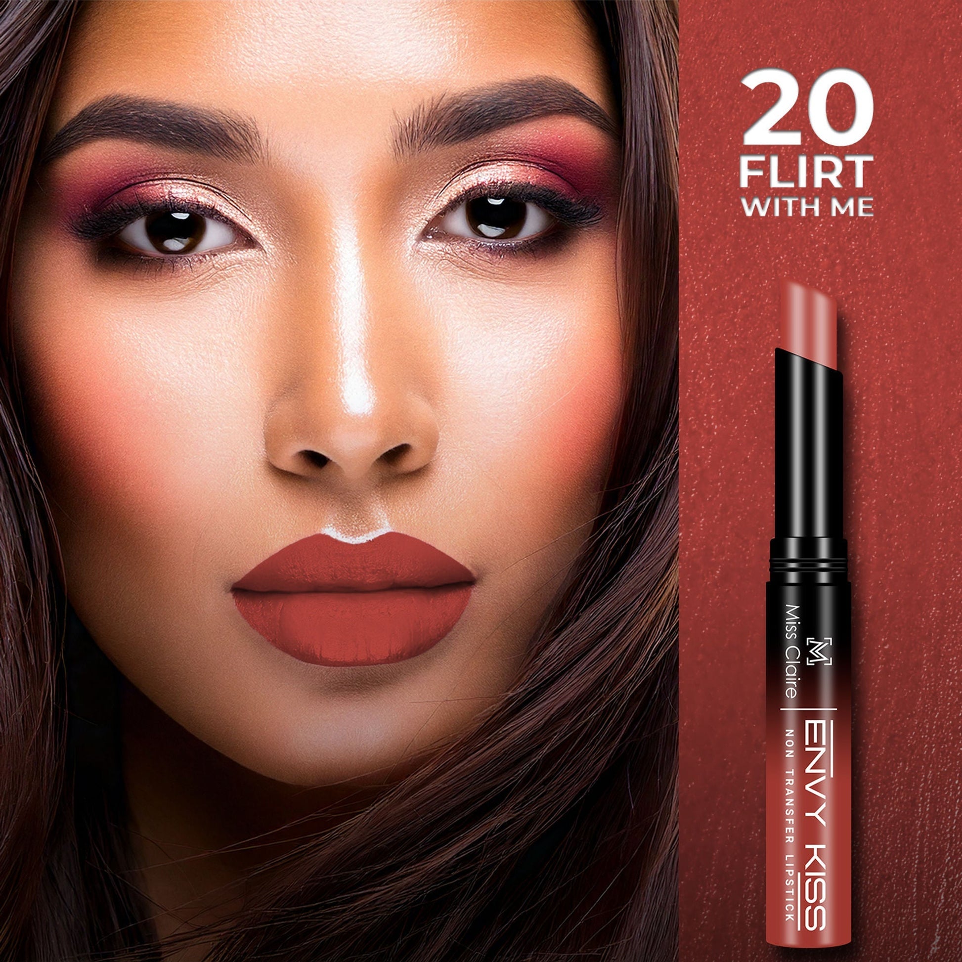 Miss Claire Envy Kiss Non Transfer Lipstick - 20 Flirt With Me