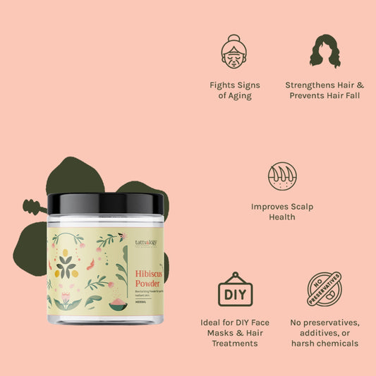 Tattvalogy Hibiscus Powder-Strengthens Hair Follicles, Anti-Aging Pack for Natural Skin & Hair Care