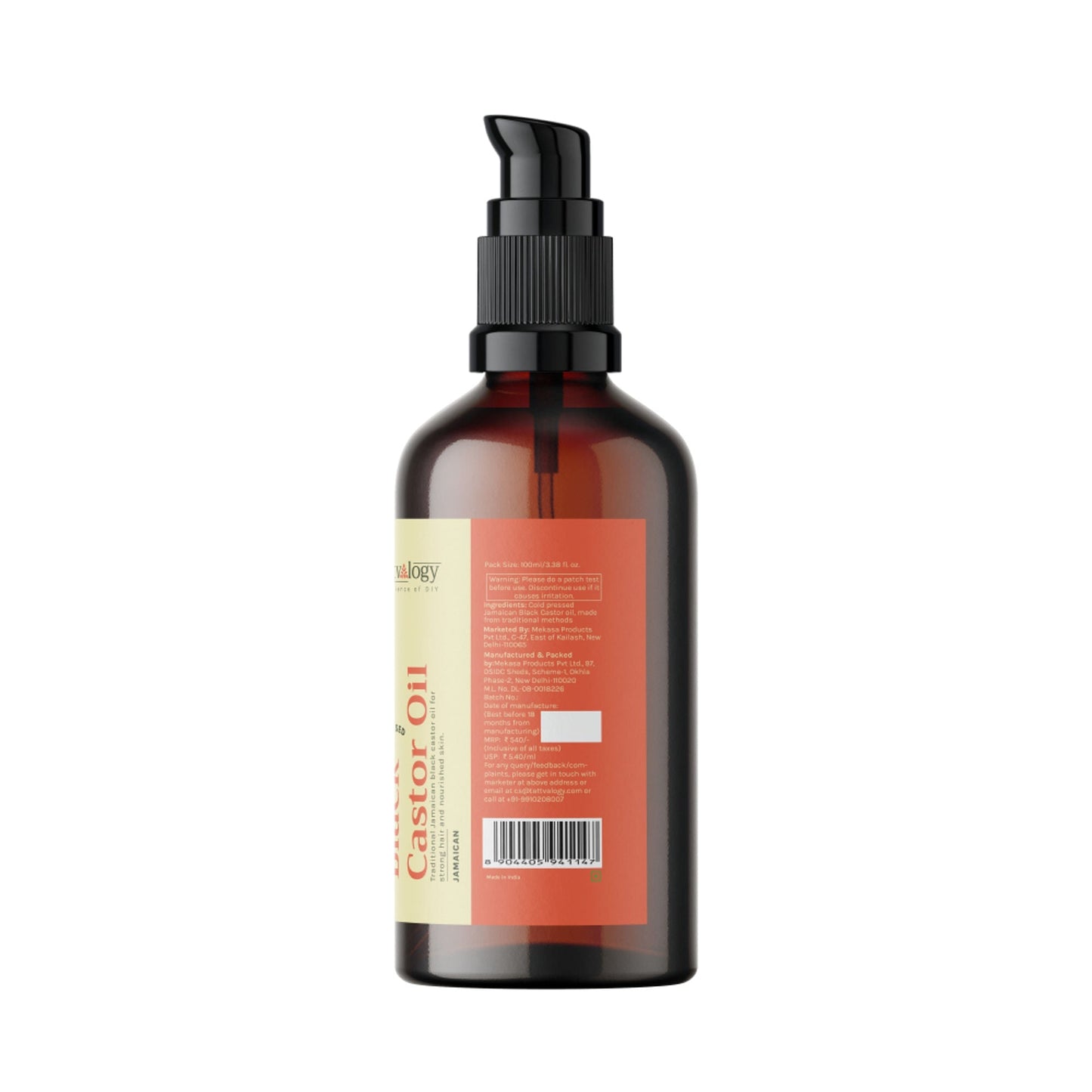 Tattvalogy Jamaican Black Castor Oil-Traditional Recipe, Boosts Hair Volume, Perfect for Curly Hair