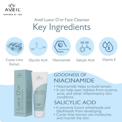 Aveil Lueur D'or Face Cleanser For Youthful & Smooth Skin