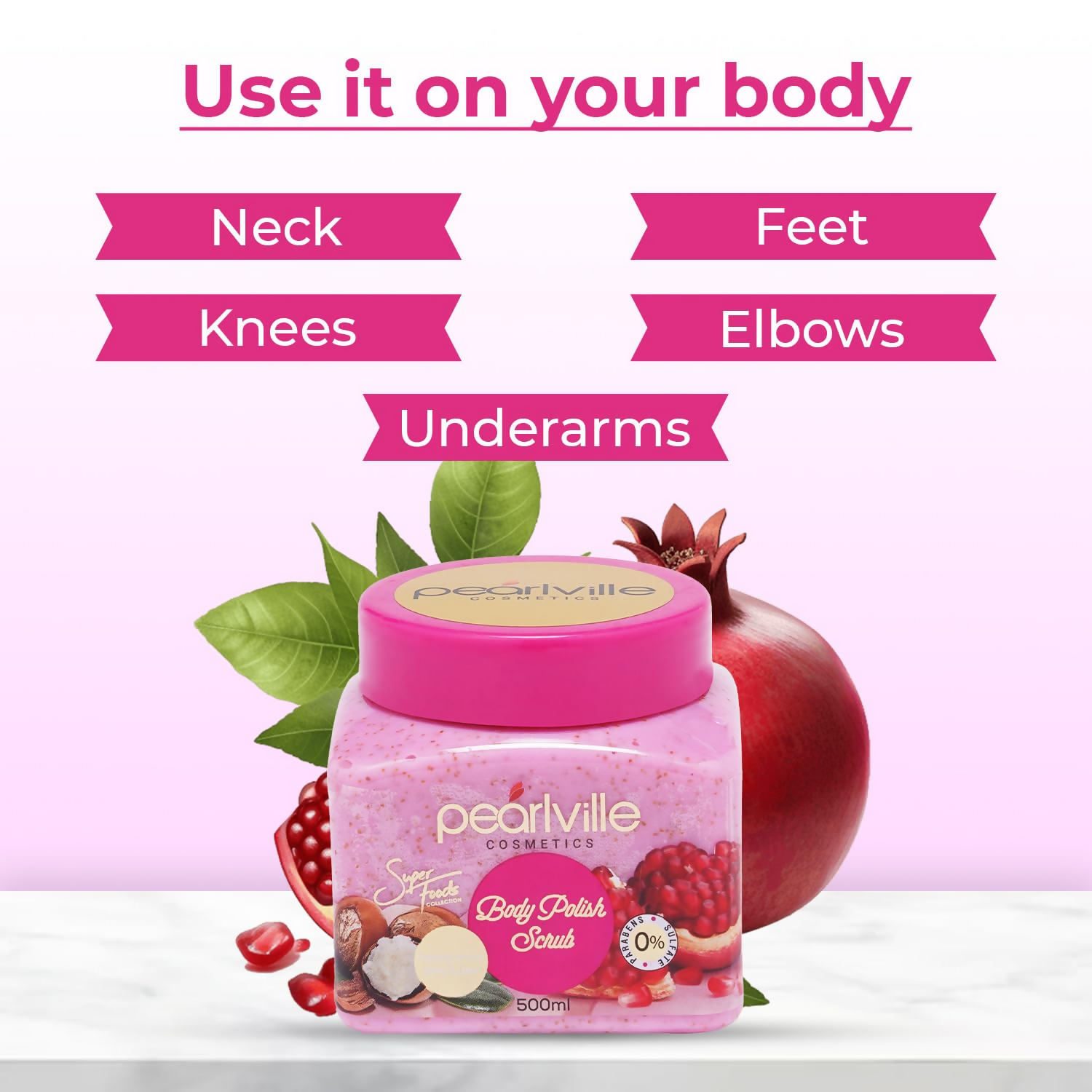 Pearlville Super Foods Collection Pomegranate Shea Butter Body Polish Scrub