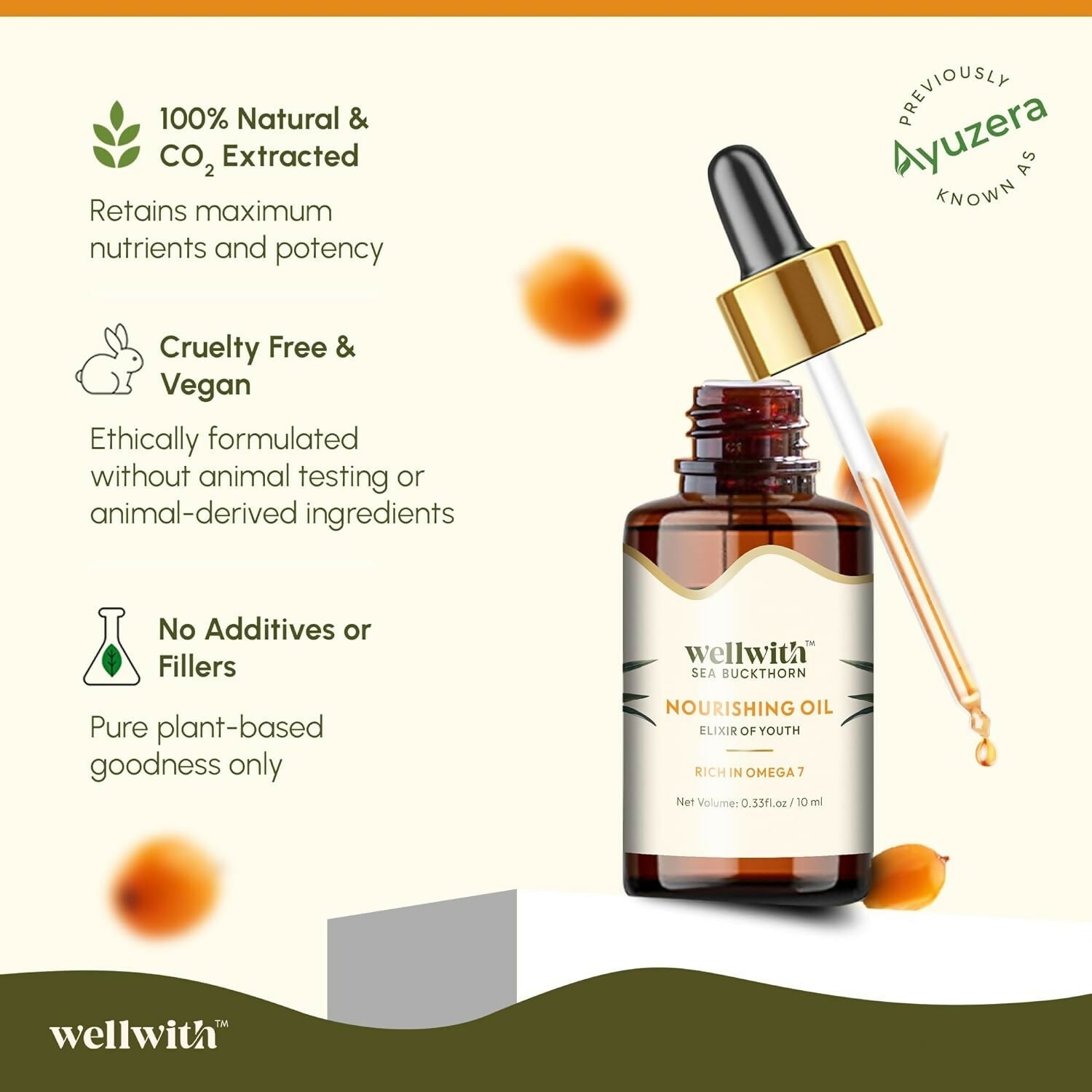 Wellwith Sea Buckthorn Berry Oil Face & Hair Serum