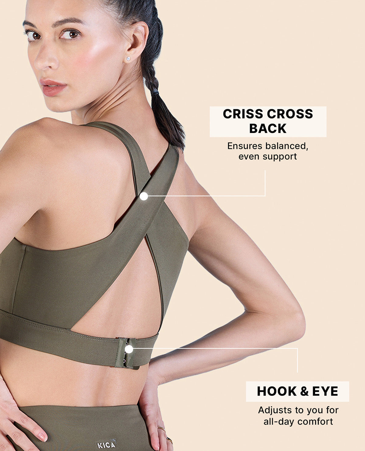 Crostini Full Coverage Sports Bra Olive