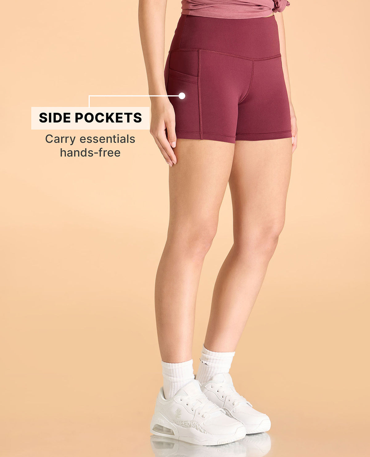 Kica High-Waisted Workout Booty Shorts Plum