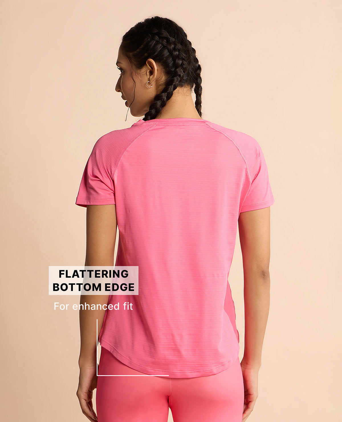 Kica Regular Fit Active Top in Dry Fit Fabric Pink
