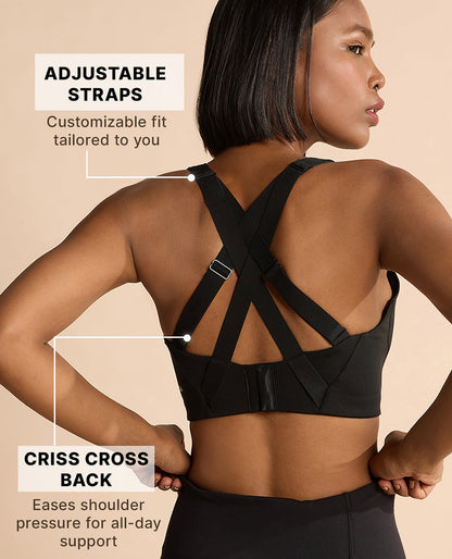 Kica Luxe Limitless High-Impact Sports Bra - Full Coverage Black