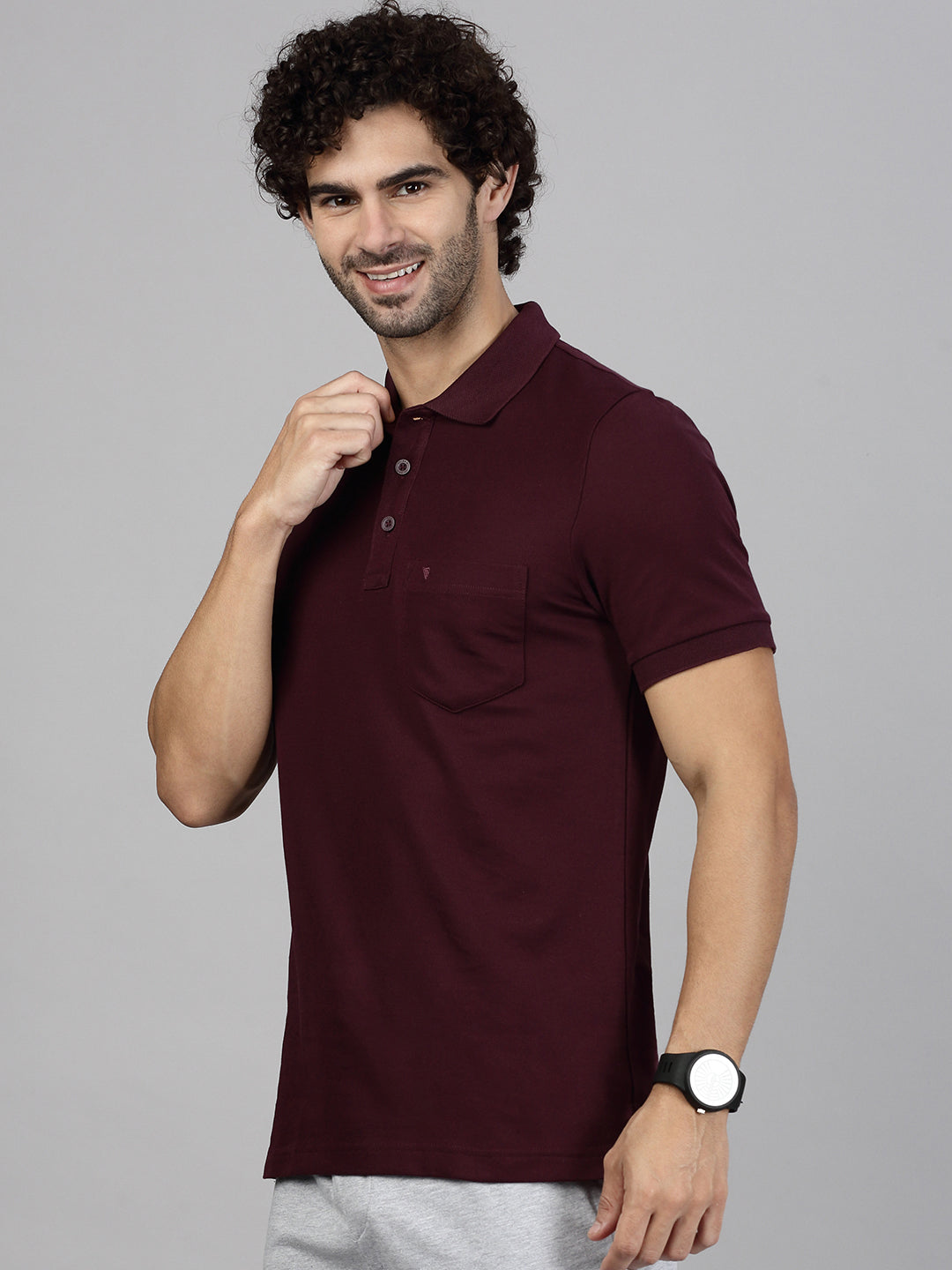 Men's Cotton Rich Pique Polo Grape