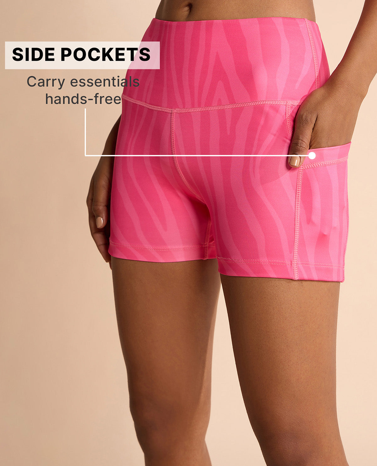 High Waisted Second SKN Booty Shorts Animal print Pink