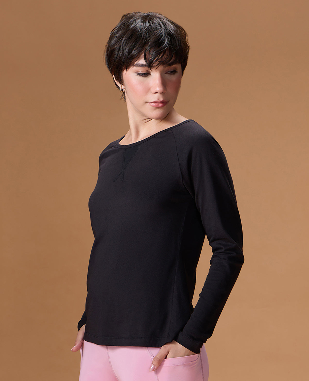 Cotton Yoga Top Black