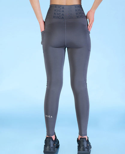 Mid Rise Criss Cross Leggings Grey