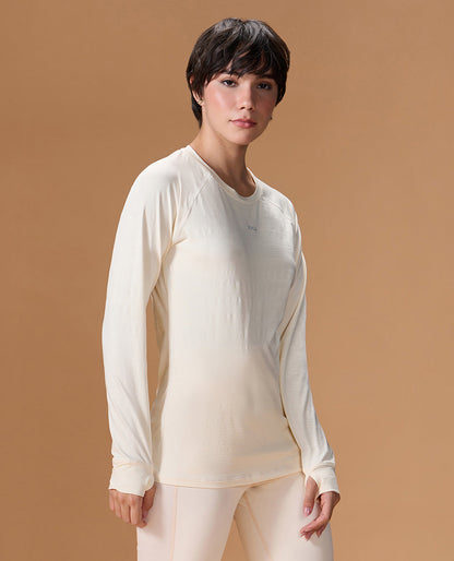 Regular Fit Basic Full Sleeve Top White