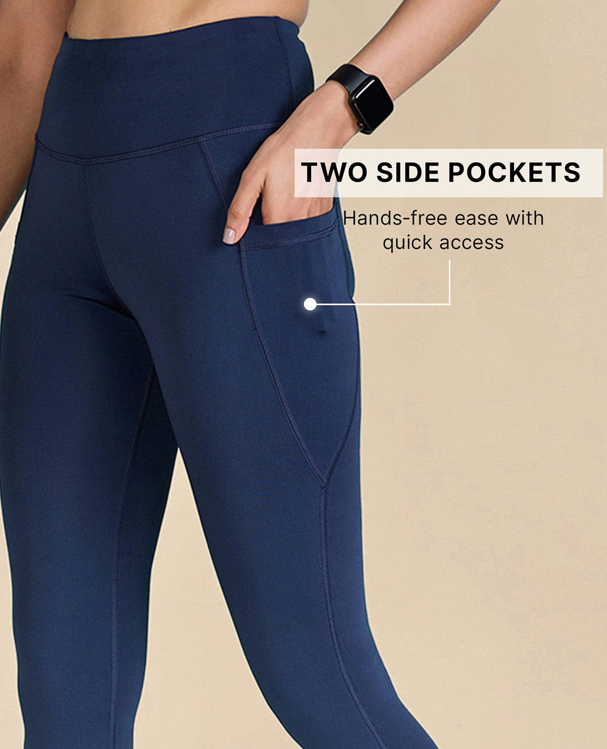 High-Waisted Workout Leggings Navy Blue