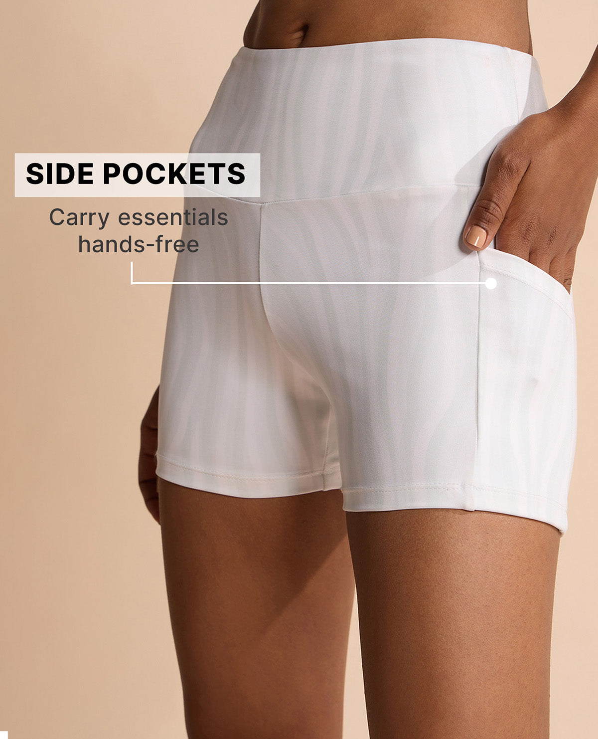High Waisted Second SKN Booty Shorts Animal print White