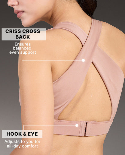 Luxe Crostini Full Coverage And High-Impact Sports Bra Nude