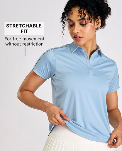 Quick-Dry Polo Top Blue