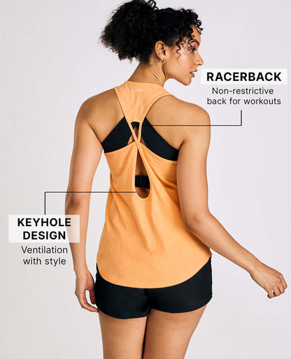 Everyday Cotton Longline Tank Top Orange