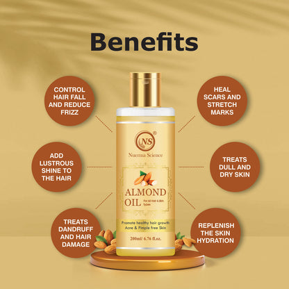 Nuerma Science Pure Almond Hair Oil for Natural Hair Growth