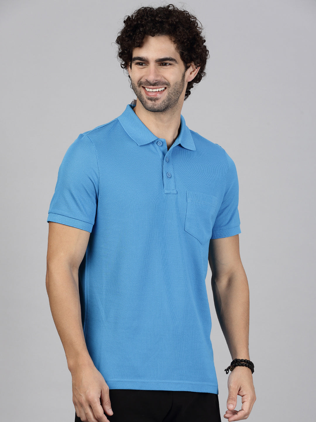 Men's Cotton Rich Pique Polo Biza Blue