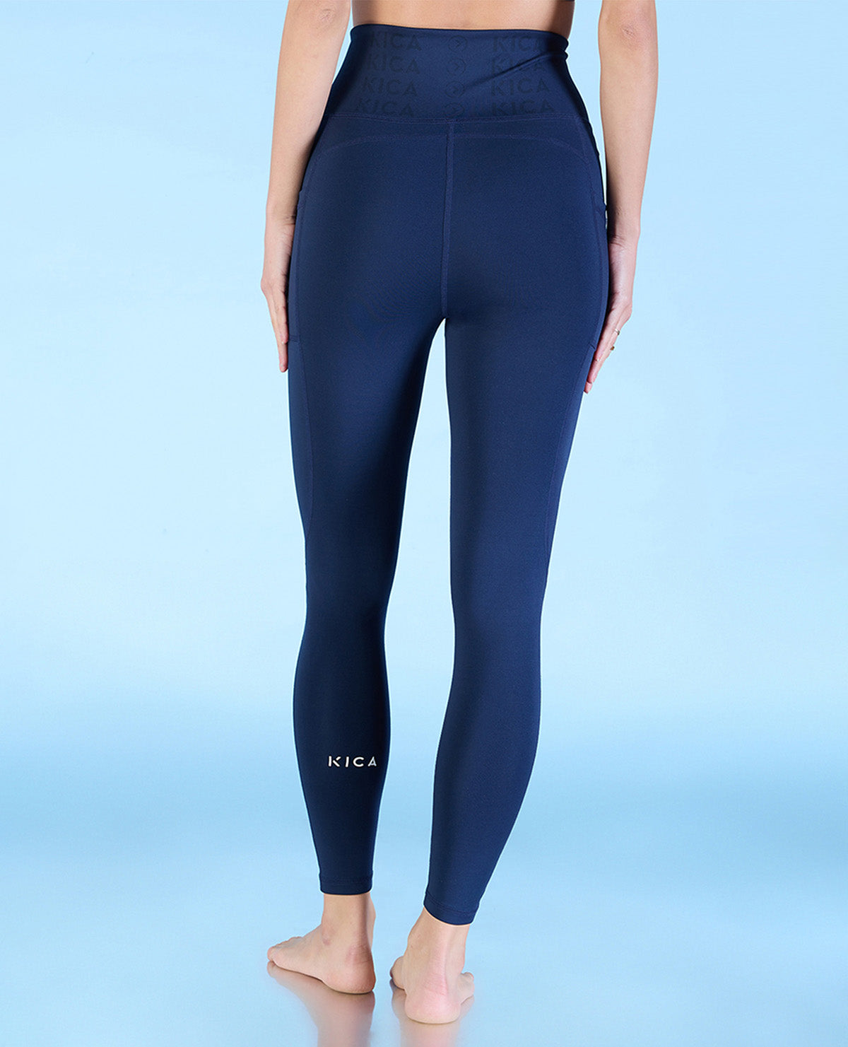 Mid Rise Criss Cross Leggings Navy Blue