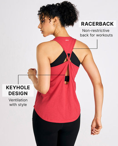 Everyday Cotton Longline Tank Top Red