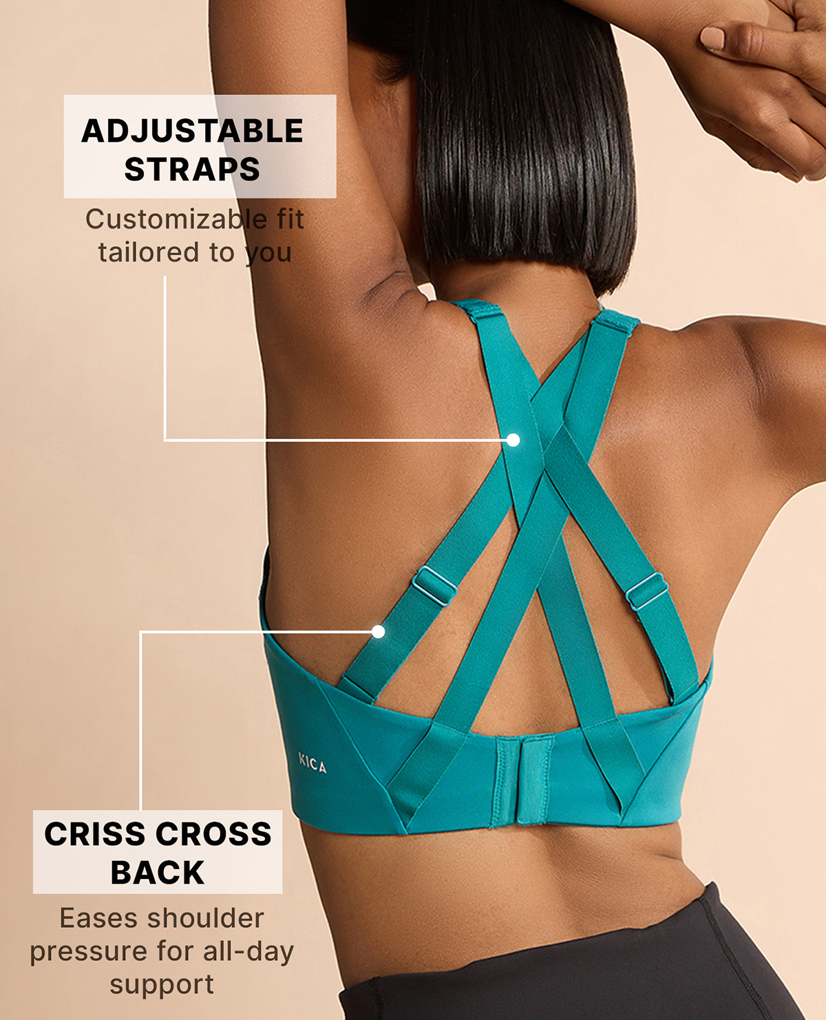 Kica Luxe Limitless High-Impact Sports Bra - Full Coverage Green