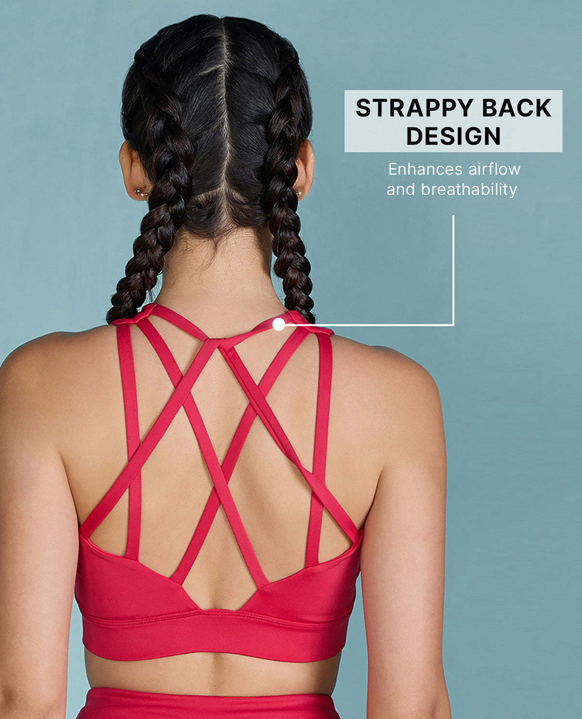 Strappy Mid-Impact Sports Bra with Removable Pads Apple