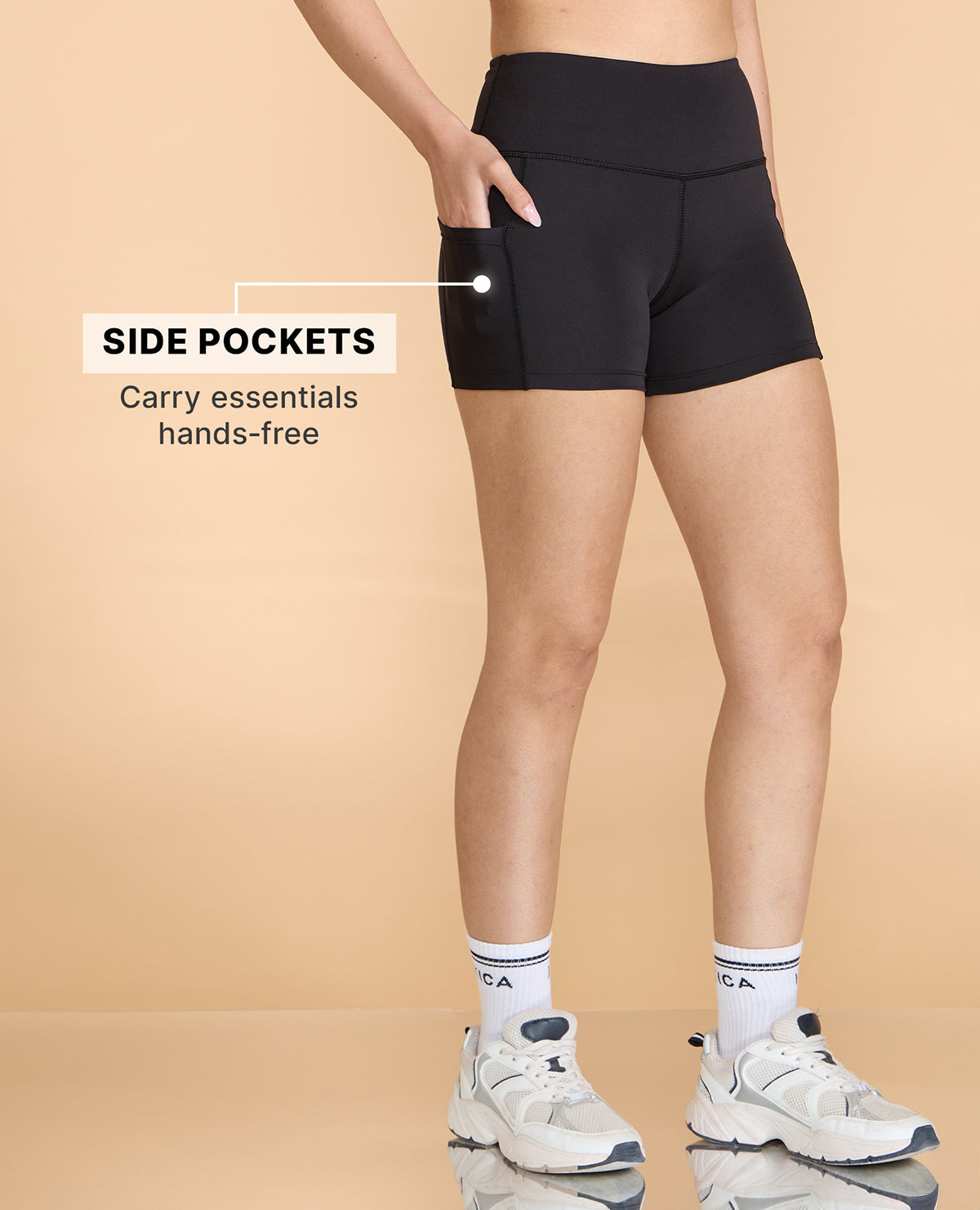 Kica High-Waisted Workout Booty Shorts Black