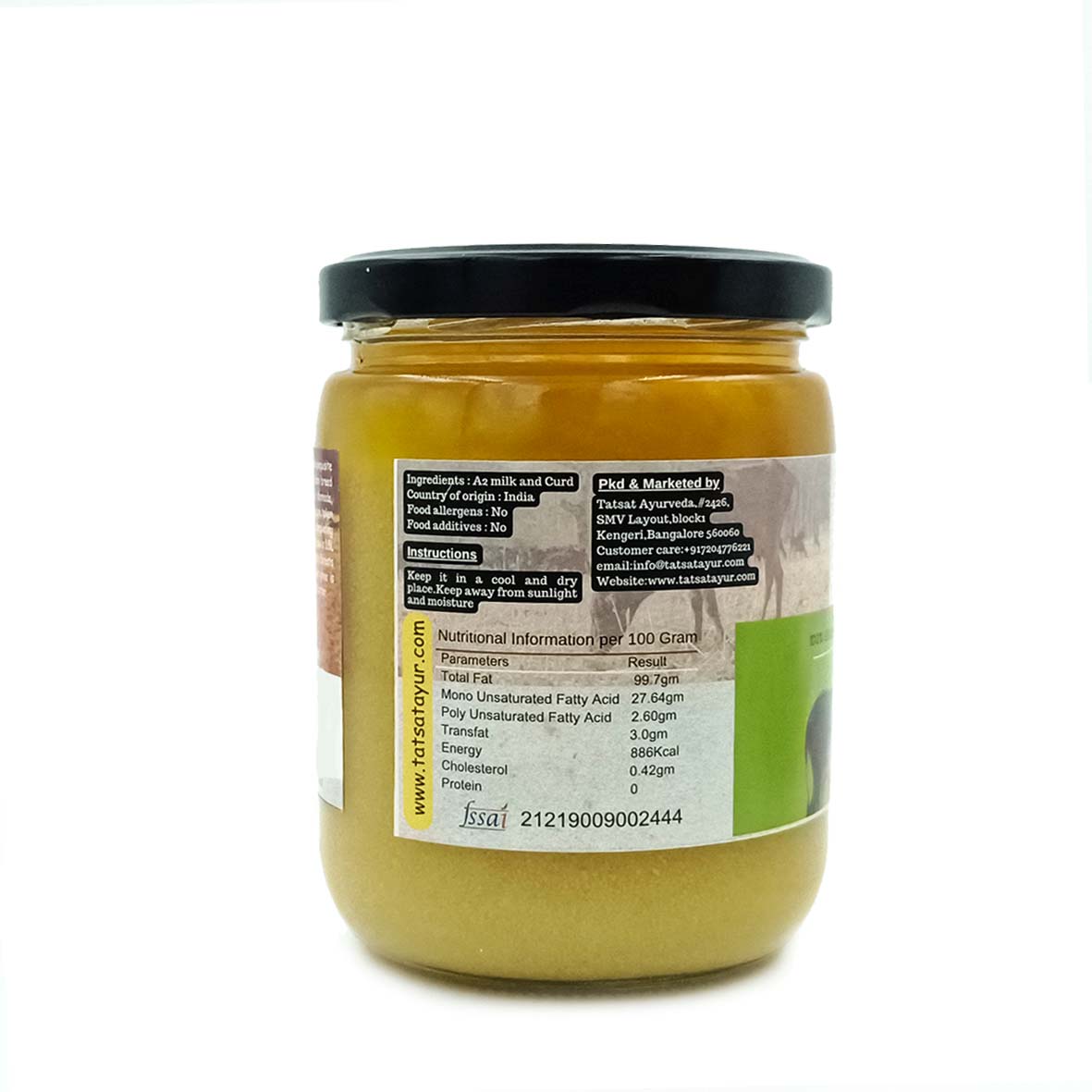 Gorochana 100% Source Traceable Desi Malnad Gidda A2 Full Moon Day Bilona Cow Ghee | Pure Ghee | Organic Ghee - Limited Time Offer