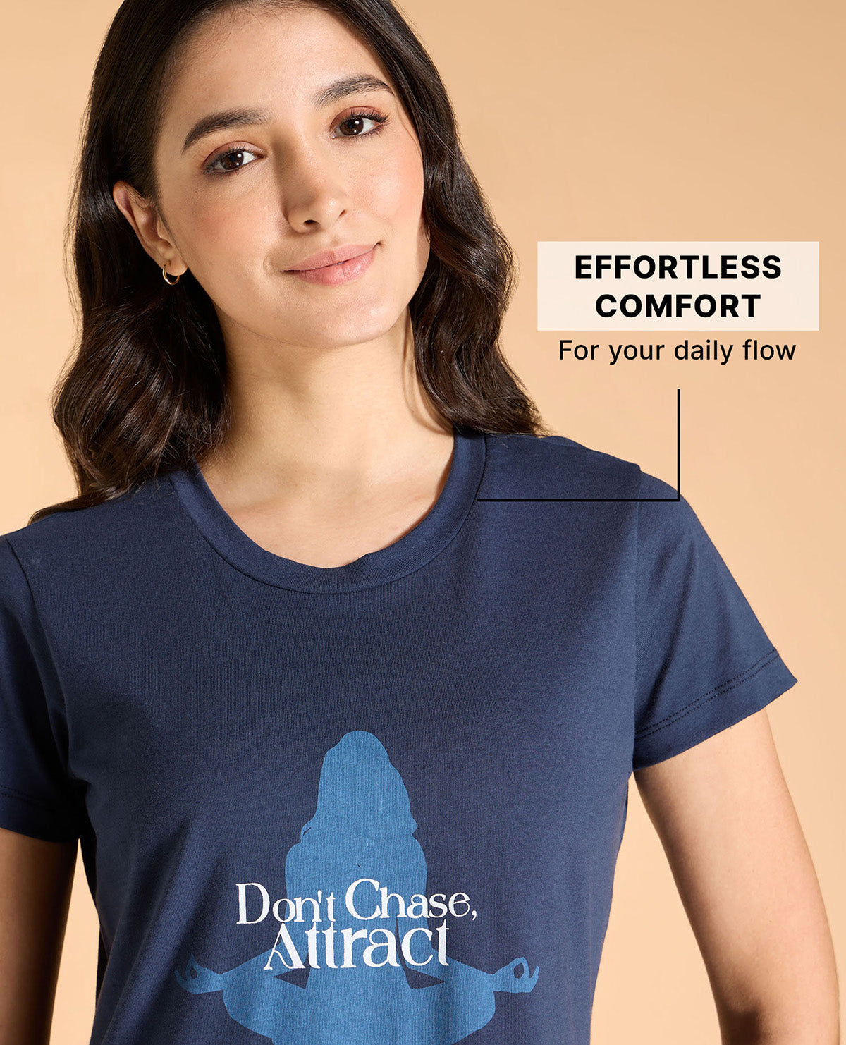 Kica Regular Fit Everyday Cotton Top Navy Blue