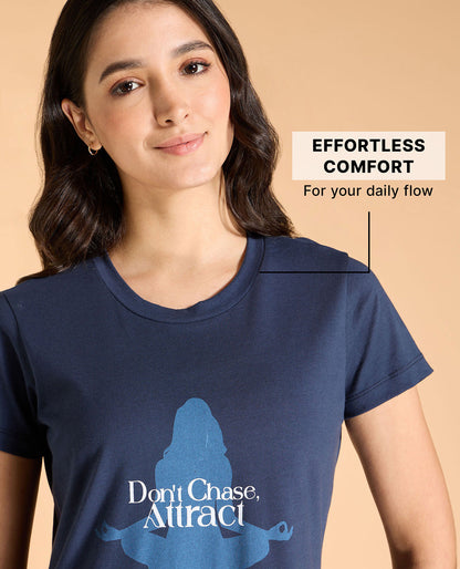 Kica Regular Fit Everyday Cotton Top Navy Blue