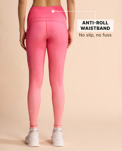 High Waisted Stretchable Leggings OmbrePink