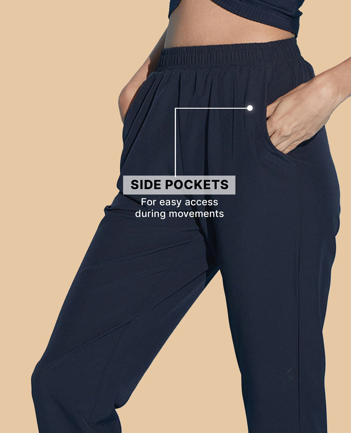Kica High-Rise Training Track Pants Navy Blue
