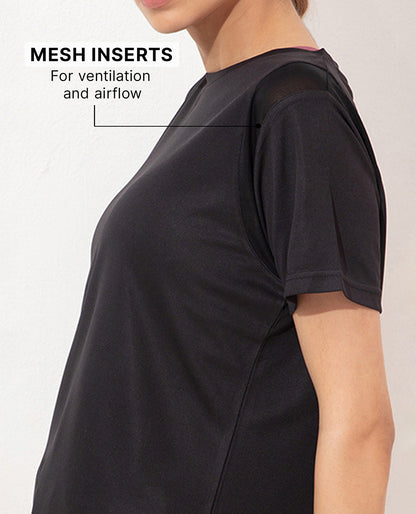 Kica Regular Fit Running Top Black